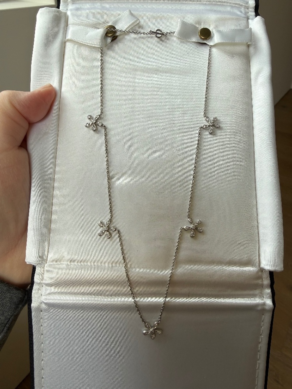 5 flower platinum & diamond necklace by Cathy Waterman